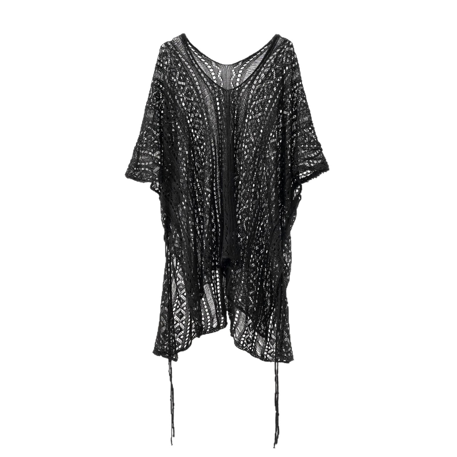 2024 nuevo cardigan de punto de color sólido vacaciones de playa moda sexy viento abrigo solar camiseta con chal hueco