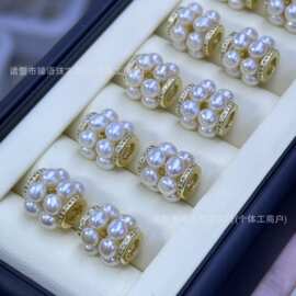 淡水路路通吊坠诸暨珍珠批发14k注金饰品馒头珠高亮经典款吊坠