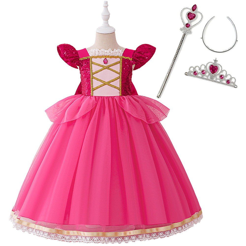Rapunzel vestido cos vestido vestido vestido de niña vestido de belleza durmiente image 12