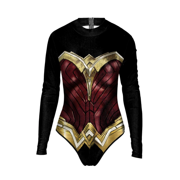 Wonder Woman long -sleeved swimsuit