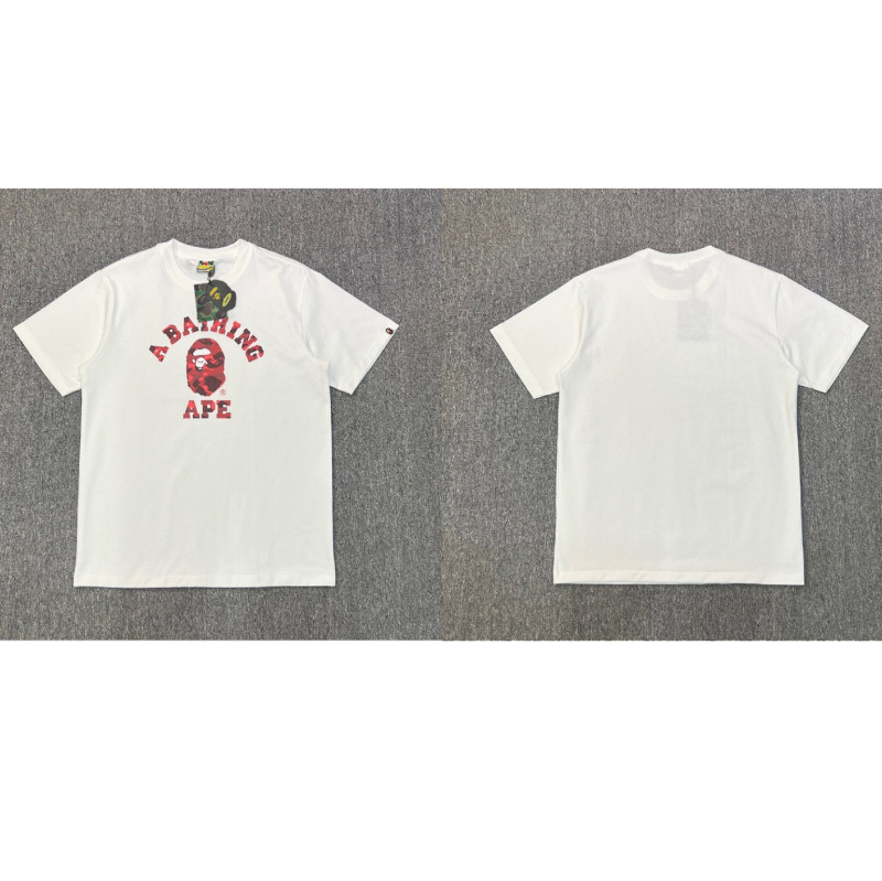 APE Ape トレンドブランド 外国貿易 ヘビーウェイト ピュアコットン ラウンドプリント 男女同型 ゆったり プレミアム 半袖 Tシャツ 25SS|undefined