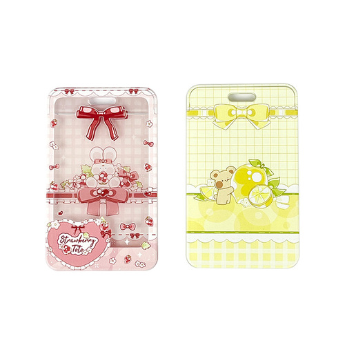 Cute cartoon work permit transparent card holder student meal card kindergarten pick-up card holder bus subway access card holder