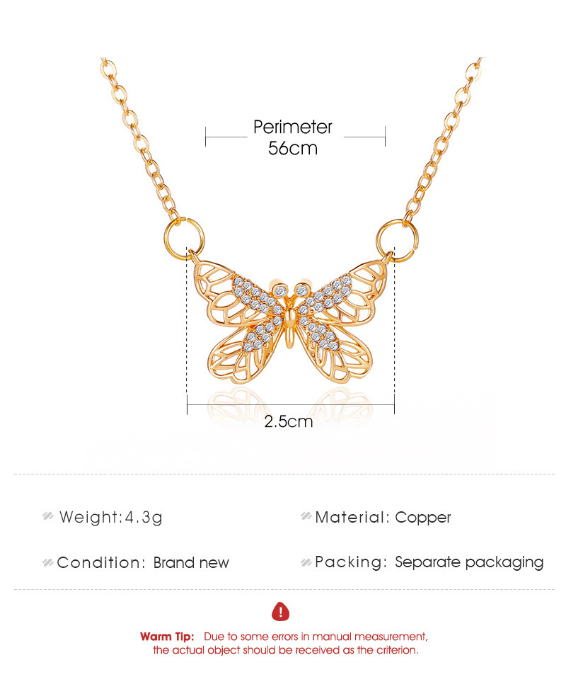 Butterfly Pendant Necklace With Hollow Collar Design For Women_voghion.com