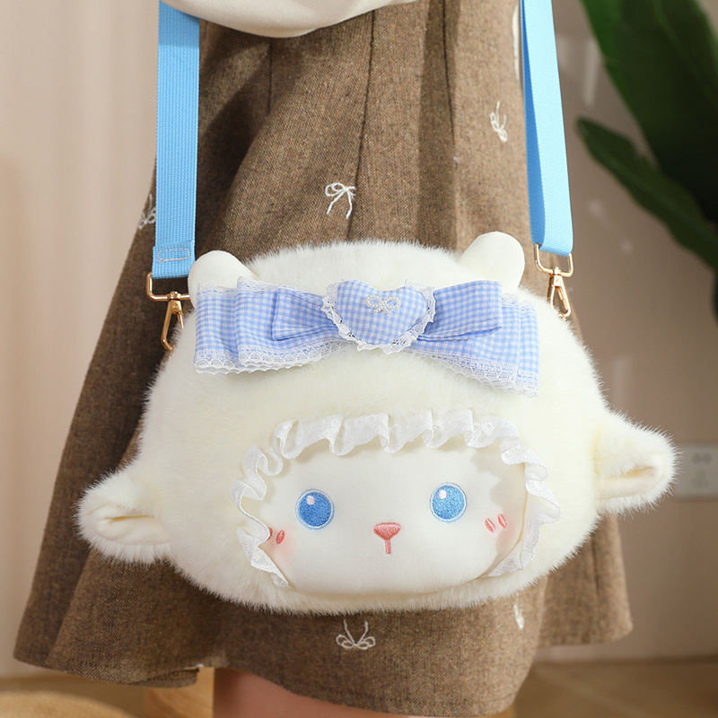 Mochila y Almohada de Oveja de Peluche de Franela para Niños image 13