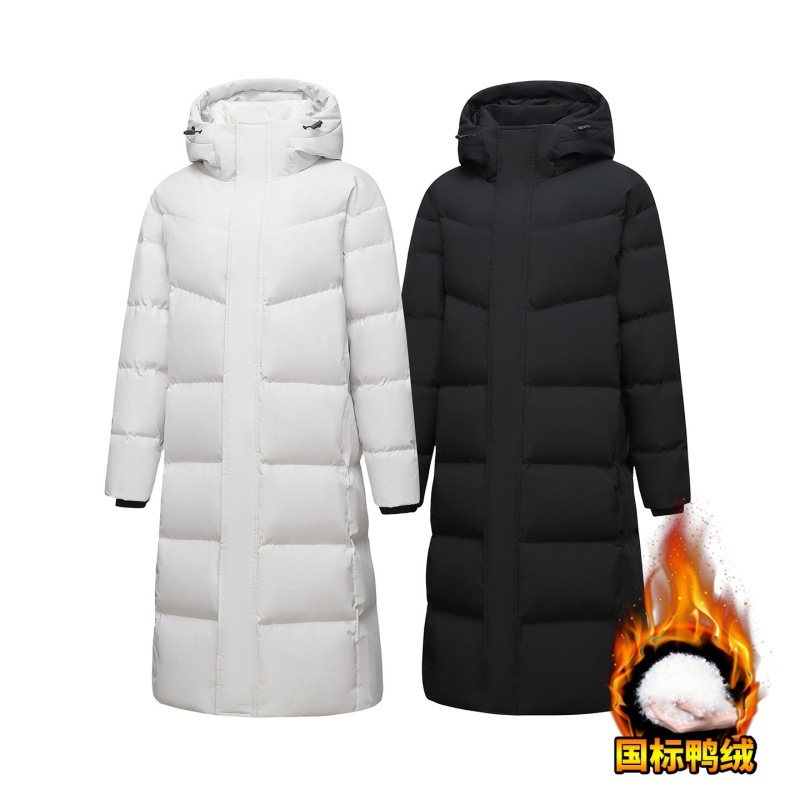 Nuevo otoño y invierno pareja transfronteriza hombre y mujer super largo hasta el tobillo chaqueta de pluma para hombres y mujeres suelta abrigo cálido casual