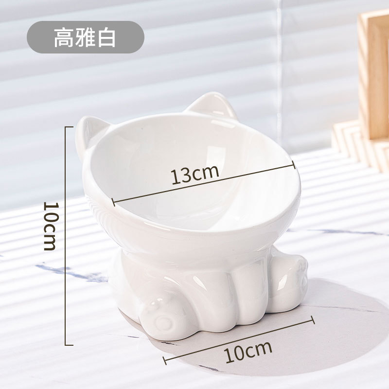 猫用ボウル セラミック製 猫用食器 黒ずみ防止 高足 斜め口 猫用食器 ペット用犬用水飲みボウル 首保護設計|undefined