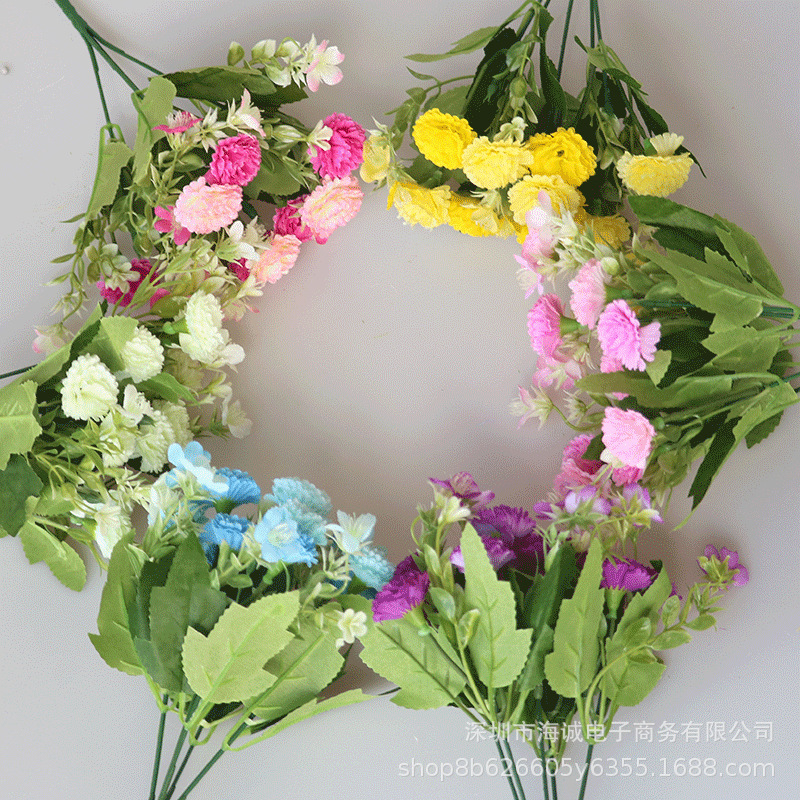 Factory wholesale 10 heads South Korea small lilac decoration pastoral fresh Milan hydrangea wedding road lead arrangement flowers