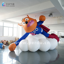 大型充气卡通气模云朵狐狸悬挂设计美陈卡通高端定制动物网红打卡