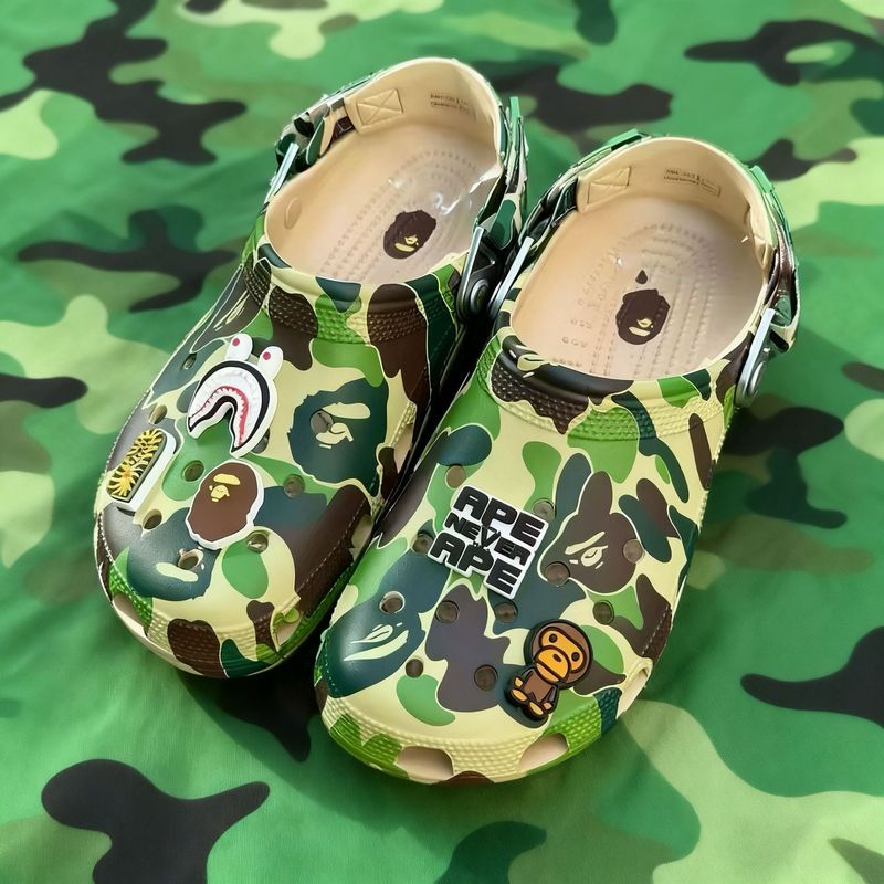 Camouflage Croc Shoes Army Green New Beep Eva Beach Shoes Plaid Non-Slip Breathable Beach Shoes Trendy Men and Women