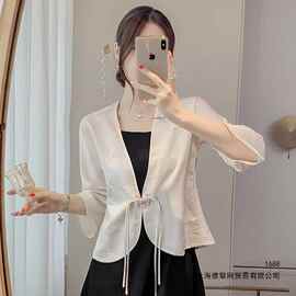 新中式国风防晒衣女2026新款夏季薄款小披肩外套开衫外搭短款上衣