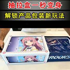 抽拉变图盒二变四变盒定 制彩盒包装盒印刷包装抽拉变图礼盒定 制