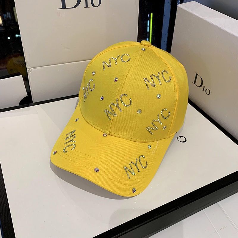 Neue Frühlings- und Sommerhüte, Damen-Strasssteine, lässig und vielseitig, China-Chic, Sonnenschutz-Sonnenhut, Buchstaben-Baseballkappe_voghion.com