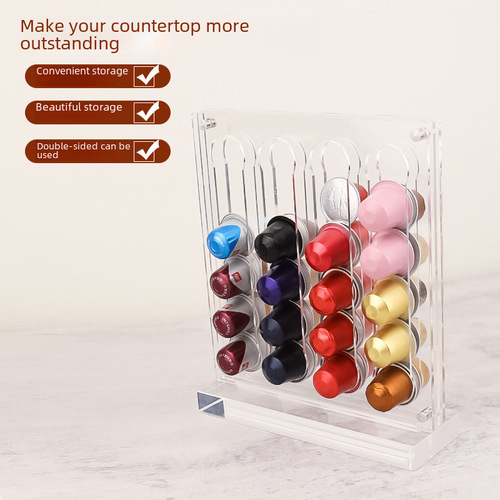 Capsule Coffee Storage Rack Box Acrylic Stand Suction Storage Display Stand Can Hold Nespresso Capsule Holder