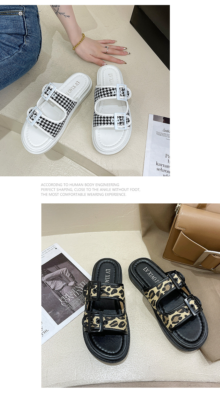 casual flat-bottomed sponge cake outer wear slippers NSZSC60430