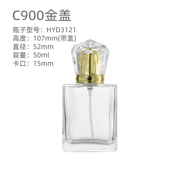 transparent glass perfume