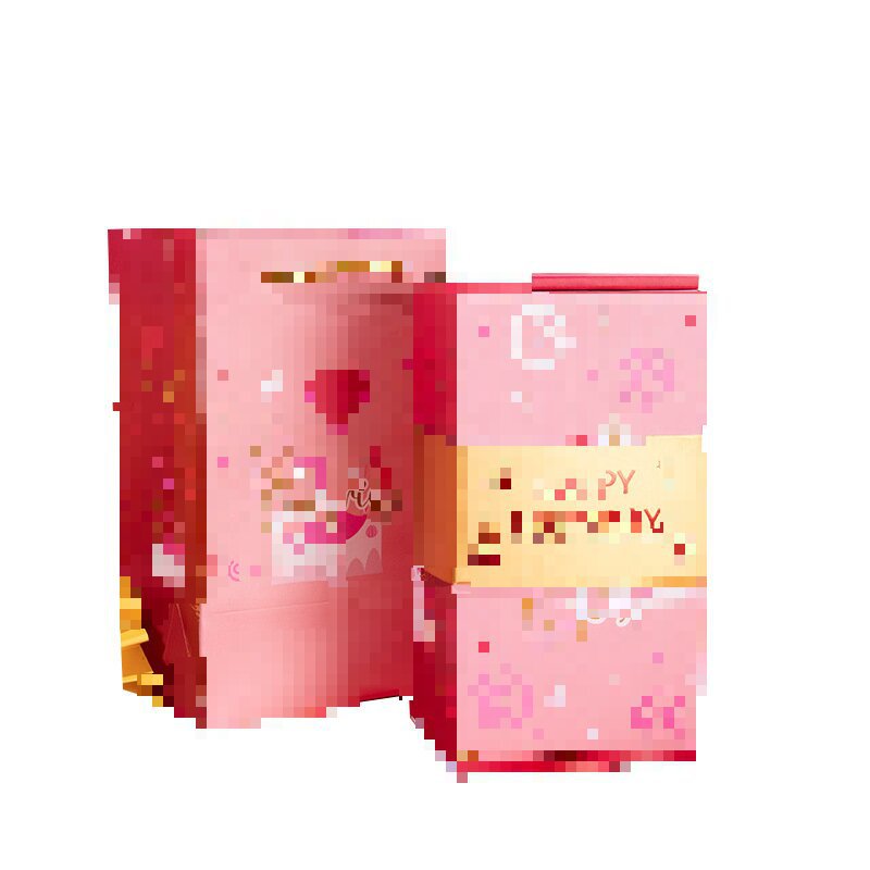 색상: 플라밍고 HAPPY BIRTHDAY, 사양: 바운스 박스 10개 + 선물 상자 + 선물 가방