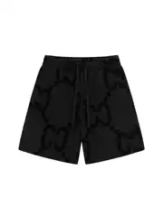 G-Gucci High-End 2025 New Collection Printed Piqué Drawstring Casual Shorts with Double G Logo, Unisex