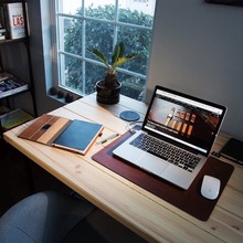 超大号鼠标垫优质纹理防滑桌垫键盘键办公室pu皮革无味高级北欧风