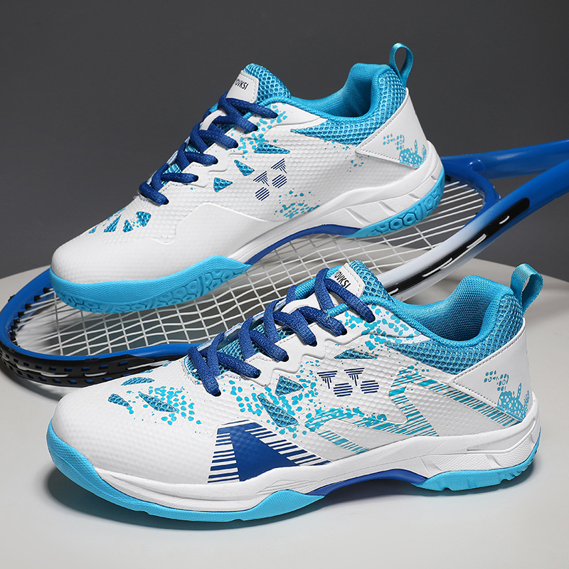 Transfronterizos de tamaño grande nuevos zapatos deportivos con suela de goma, entrenamiento de bádminton, zapatos de tenis antideslizantes y transpirables, zapatos multi-escenarios