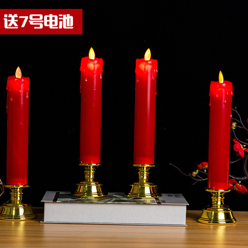 Simulation electronic candle led candle light atmosphere layout candle light smokeless decorative light long pole swing candle