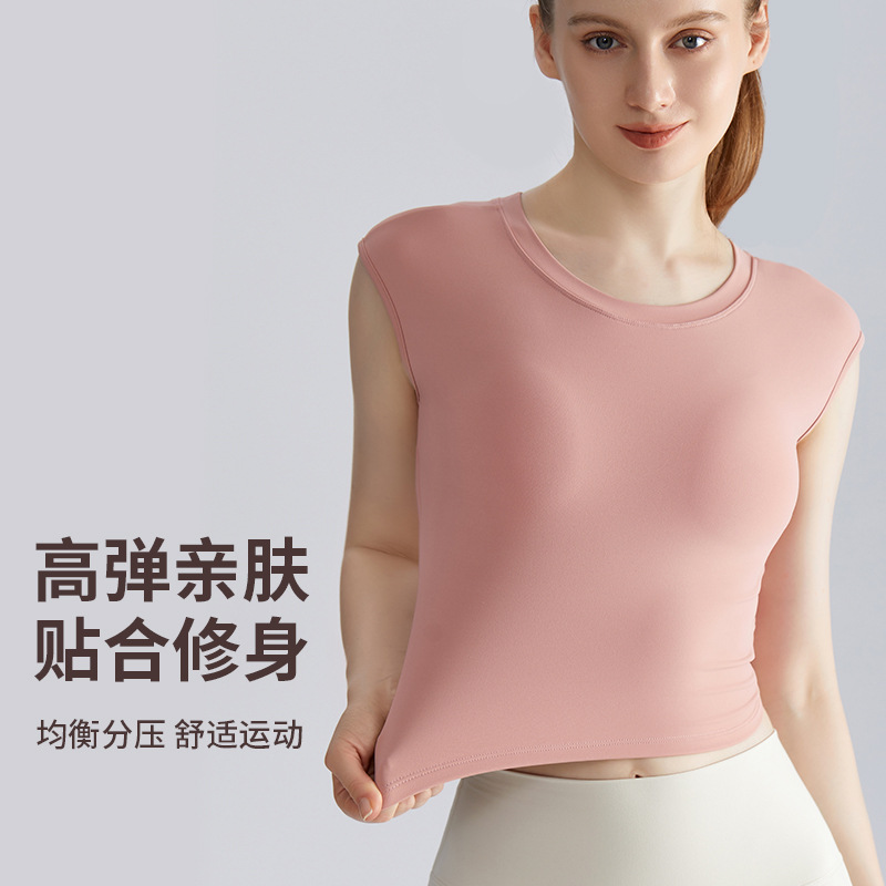 Wiman chaleco chaleco de yoga con cojín de pecho chaleco largo para cubrir el estómago antichoque chaleco de yoga de alta resistencia para mujeres