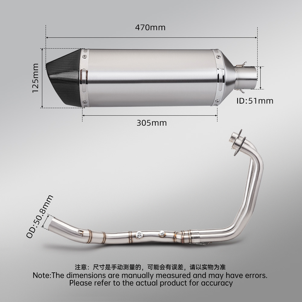 Suitable for Motorcycle R3 Full-Length Exhaust Pipe Modification Yzf-R3 R25 Front Exhaust Pipe and Rear Muffler