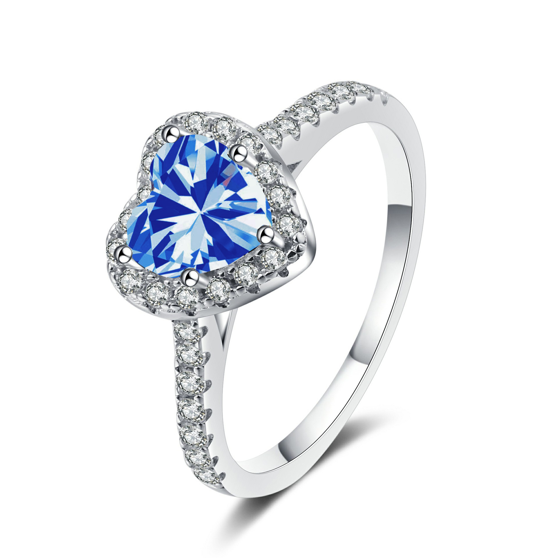 Anillo de plata S925 de color de importación de anillo de piedra de mozanita de un quilate de diamantes de diamantes de mozanita