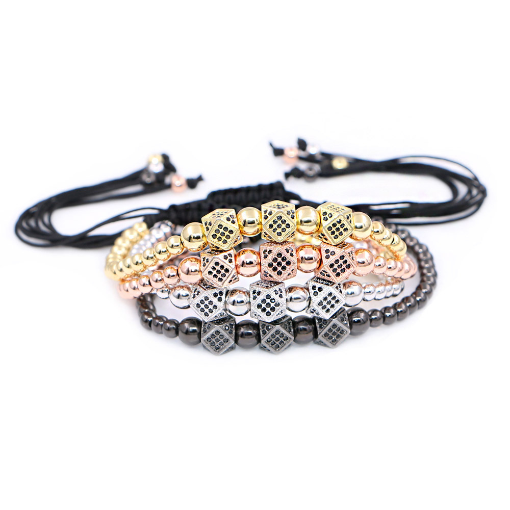 fashionable trend copper woven adjustable bracelet with zircon…