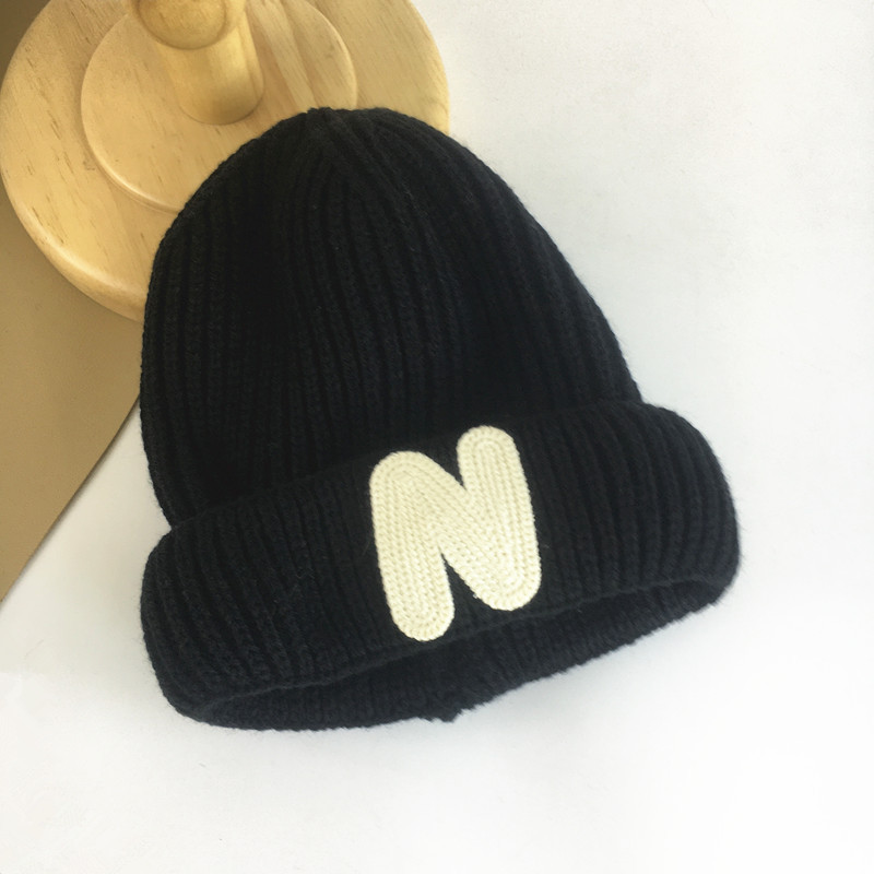 Unisex Children's wool hat baby cute autumn and winter letter cloth knitted hat boys and girls warm hat_voghion.com