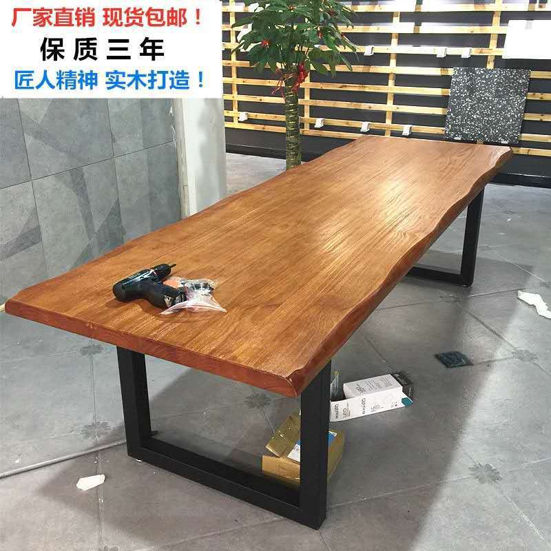 Mesa de comedor de madera maciza nórdica mesa de té rectangular mesa de hierro retro mesa larga loft estilo Industrial Oficina mesa de conferencias Mesa Grande