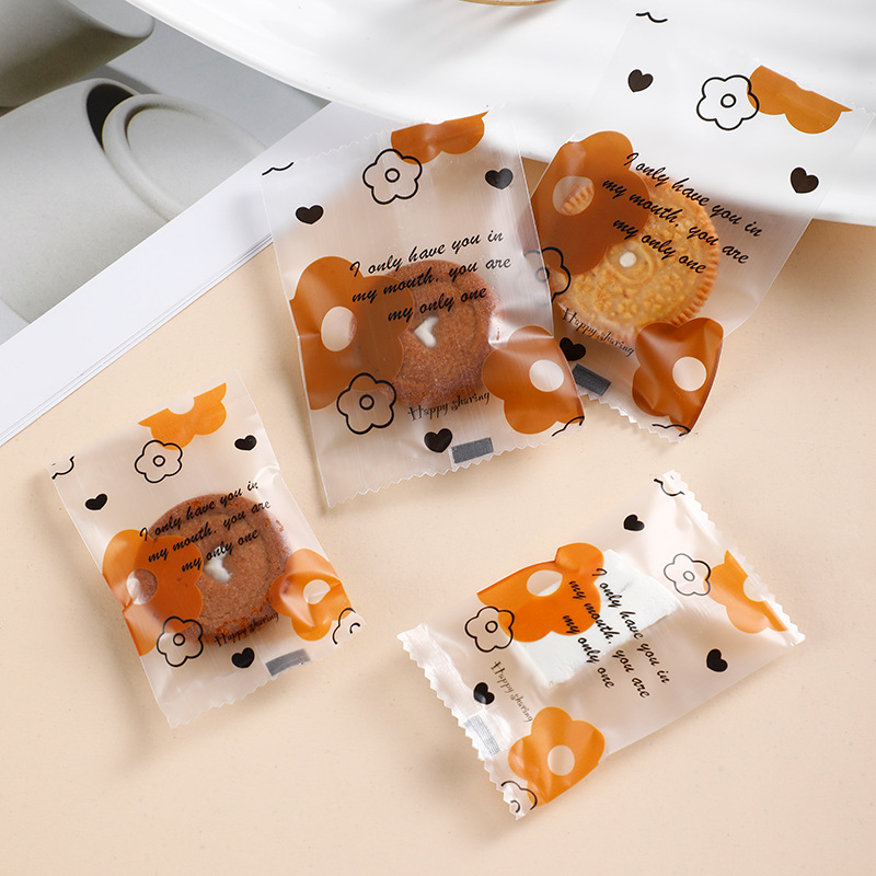 新款雪花酥饼干磨砂透明包装袋烘焙奶枣袋子糖果曲奇牛轧糖机封袋