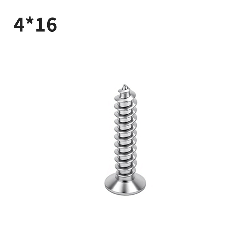 Jinrongda hardware endurecido Acero inoxidable 4*16 tornillo autorroscante de fundición de precisión tornillo de acero inoxidable tornillo de cabeza avellanada al por mayor