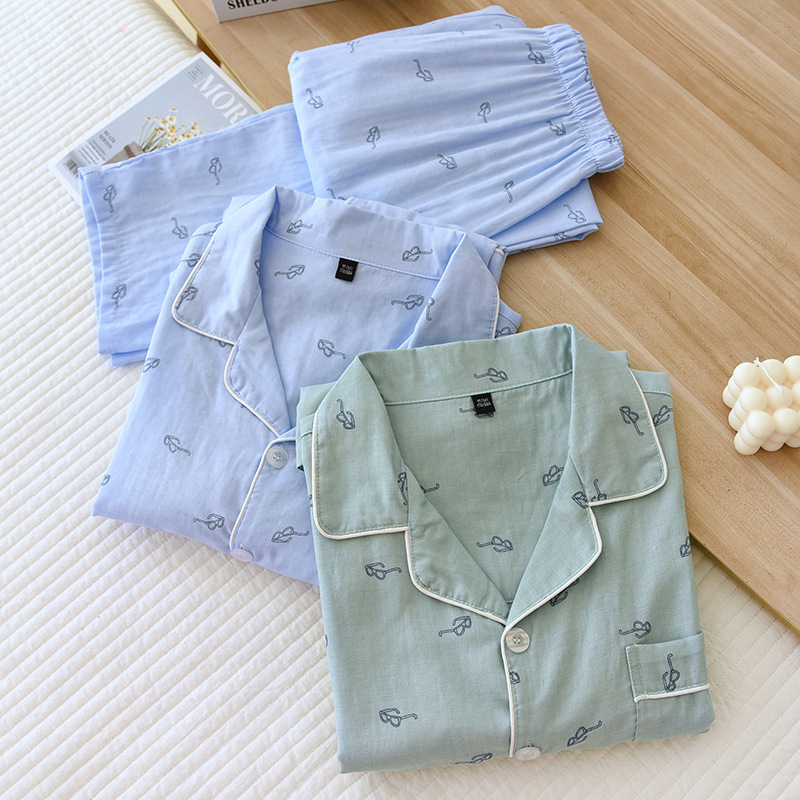 Summer thin cotton gauze pijama