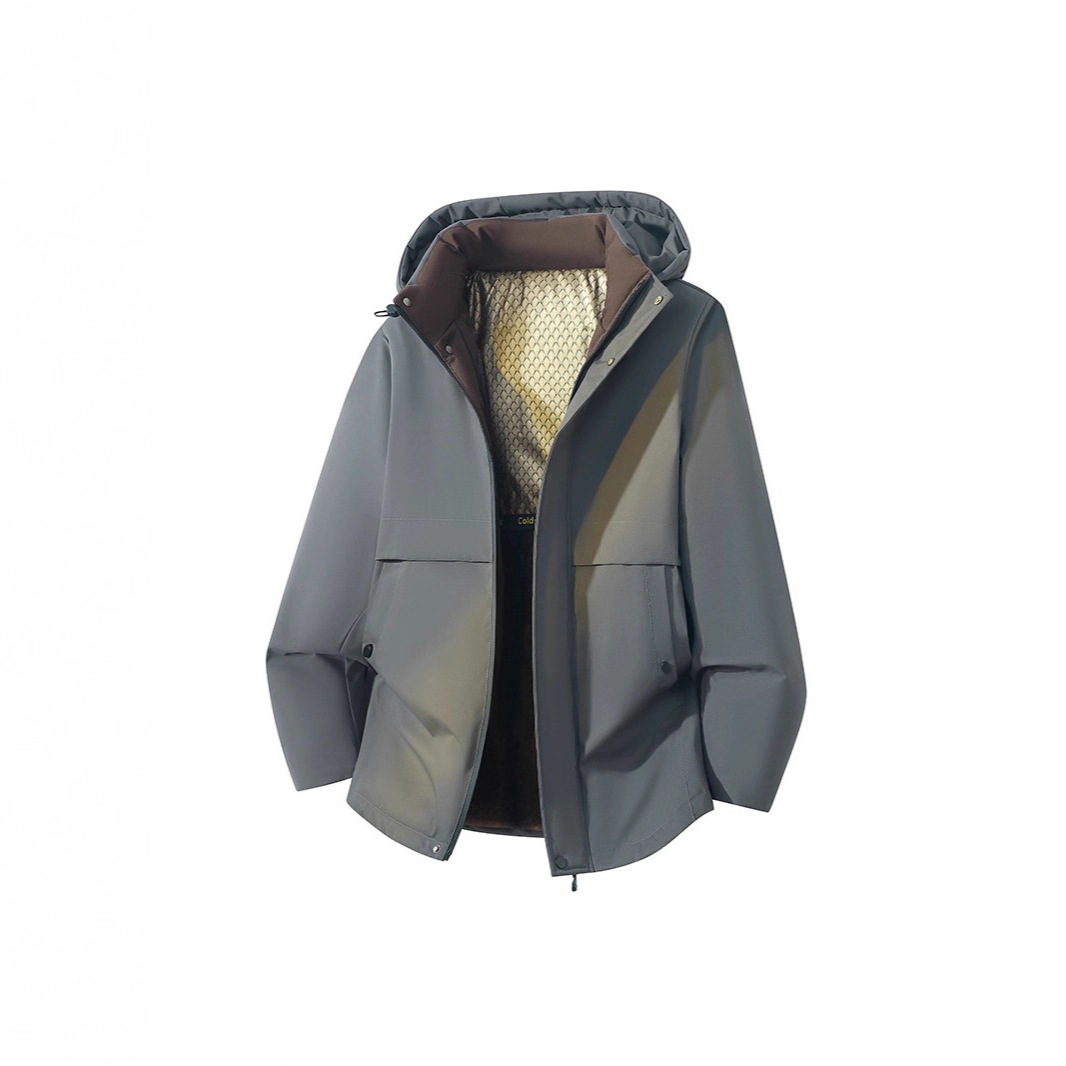 Winter Coat Men's Thickened Padded Jacket Business Casual Down Padded Jacket Medium And Long Padded Jacket Men's Black Gold Warm_viptrois.com