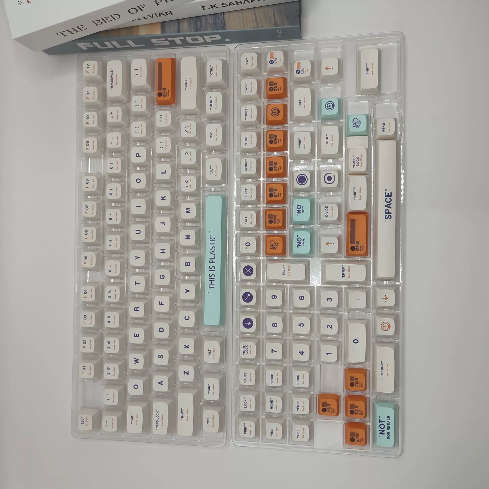 Белая пластиковая клавиша XDA высота, PBT материал, сублимация 108/104/100/98/87/82/68/64/6