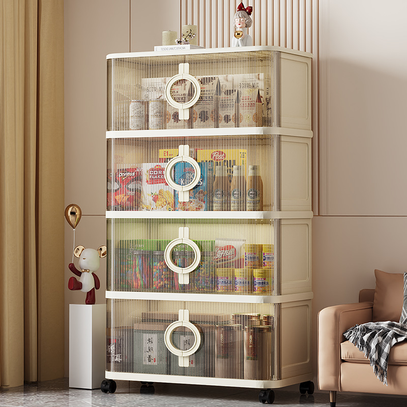 40-70厚の折りたたみ式引き戸付き多層収納キャビネット、リビングルームの軽食やおもちゃ用の家庭用収納キャビネット、シンプルな収納キャビネット