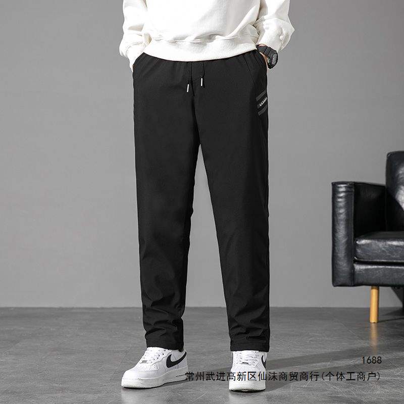 2026 Winter New Slim Fit Versatile Down Pants Men's Warm White Duck Down Outdoor Straight Leg Casual Sports Pants