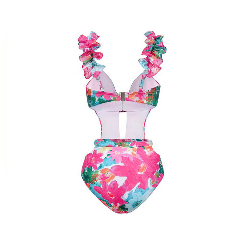 210g Weight Sleeveless Sleeve Length Polyester Fabric Type Regular Top Length One-pieces Tops Type 2 Pieces Set Quantity Swimming Pool, Swimming Occasion V Neck Neckline Regular Fit Fit Type Ditsy Floral Pattern Women's Gender Elegant Style Women's Elegant Lady Ditsy Floral 2 Pieces Set One Piece Swimwear 4
