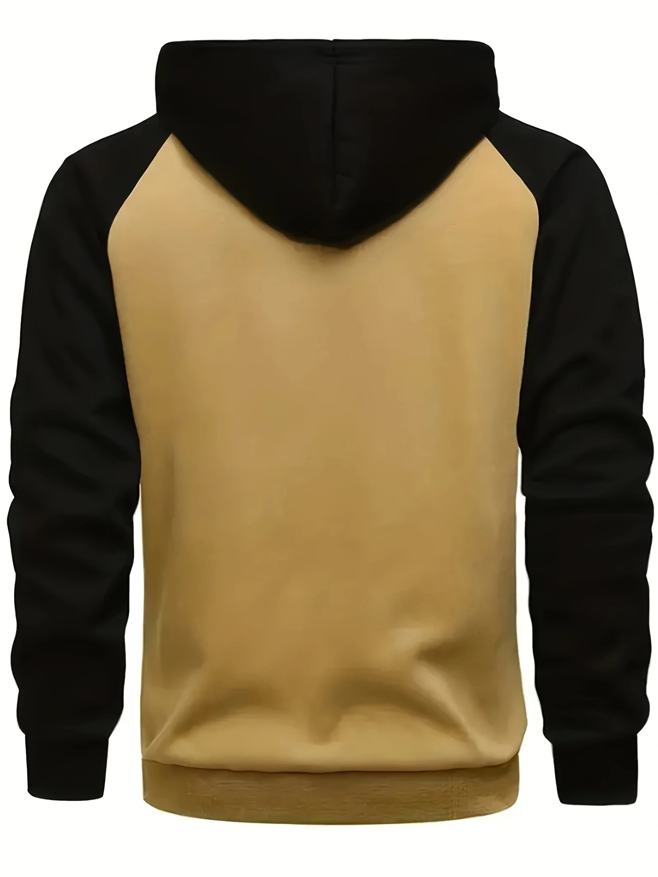 Men's Colour Block Hooded Half-zip Pullover With Kangaroo Pocket_voghion.com