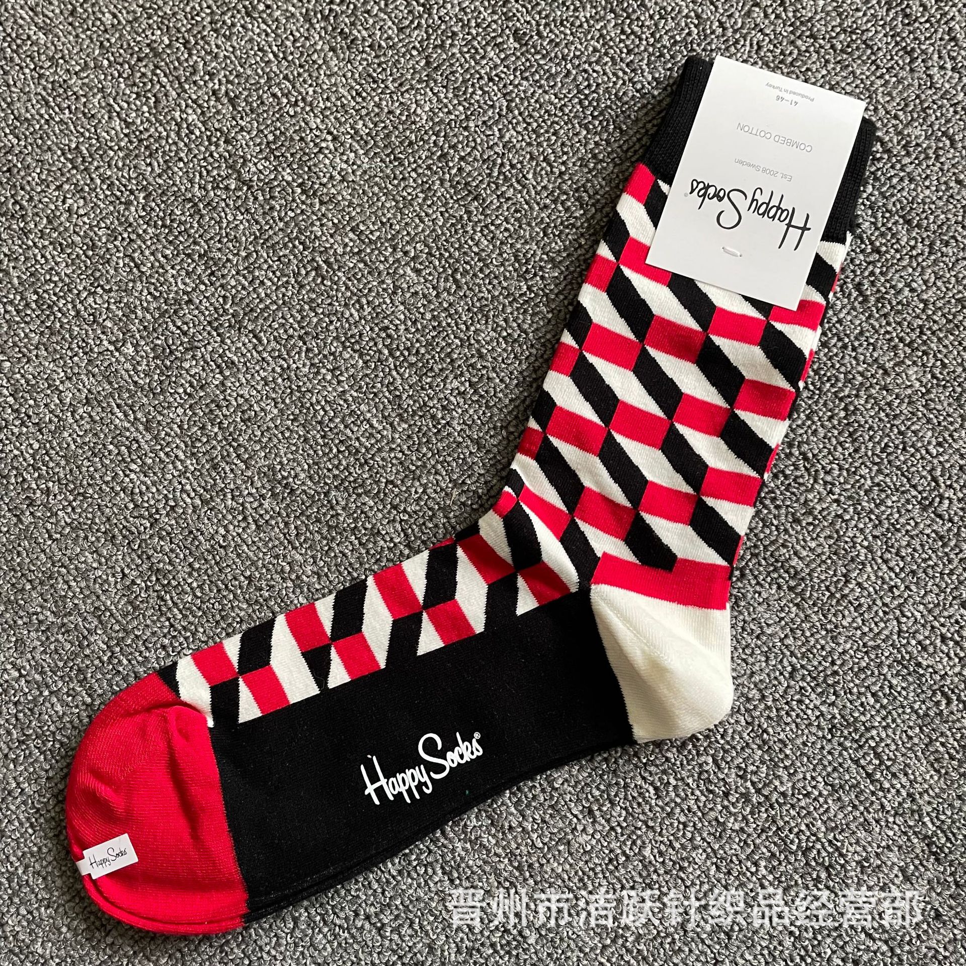 Happy socks新品高品质ハイレザー男性ソックススウェーデンコットンソックスファッションソックスカップルinsロング美脚ソックス