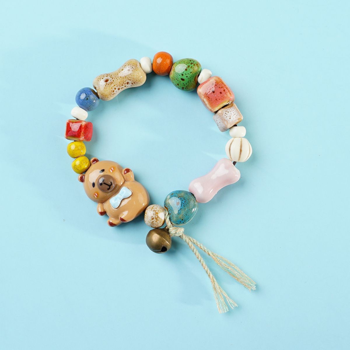 Jingdezhen pulsera de cerámica de verano mujer alta sensación galletas serie de gatos nicho diseño universal pulsera alta sensación