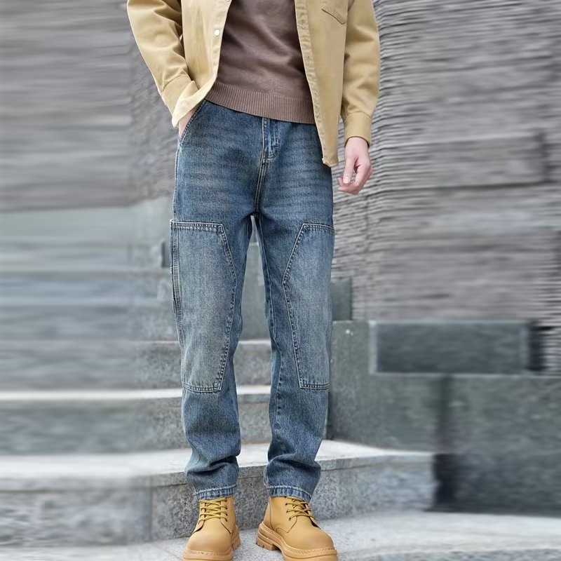 2024 primavera y otoño jeans delgados marca de moda para hombres pantalones de pierna recta de todo fósforo tendencia de moda moda pantalones casuales para hombres