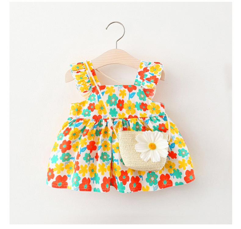 Cute Flower Printing Cotton Girls Dresses display picture 1