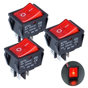 Dmwd 3Pcs 30A 250Vac/ 35A 125Vac Large Current Rocker Toggle Switch