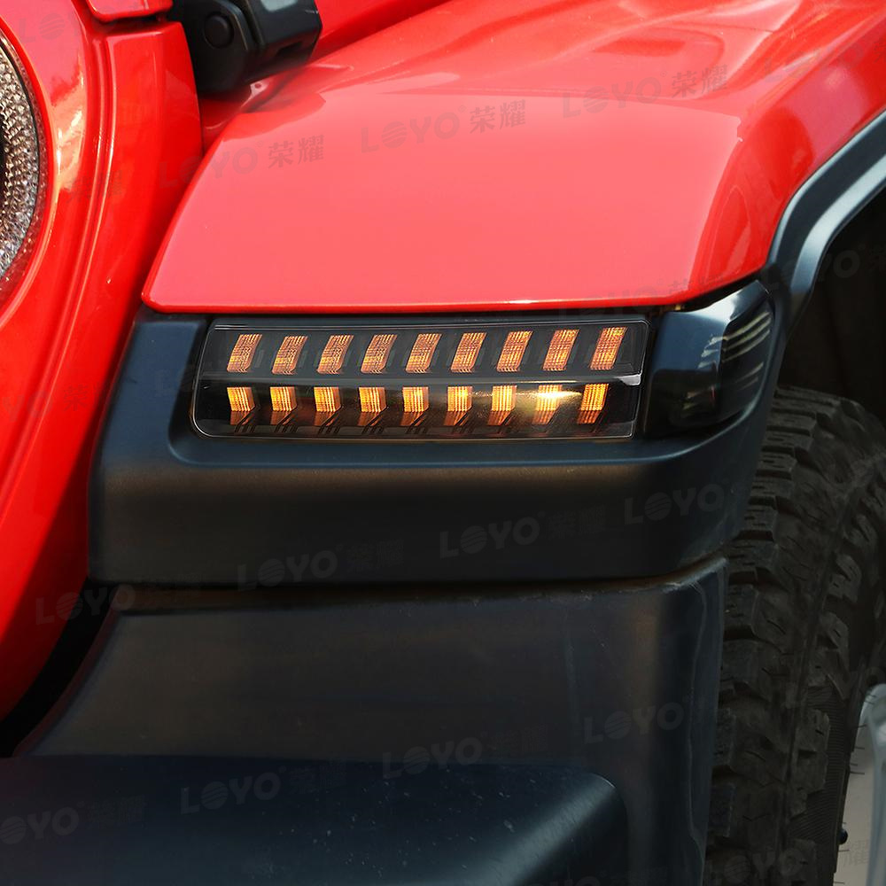 Suitable for Wrangler Jl 18-25 Models, Wheel Arch Turn Signal Lights, Daytime Running Lights, Sequential Turn Signal Lights, Gladiator Car Light Modification