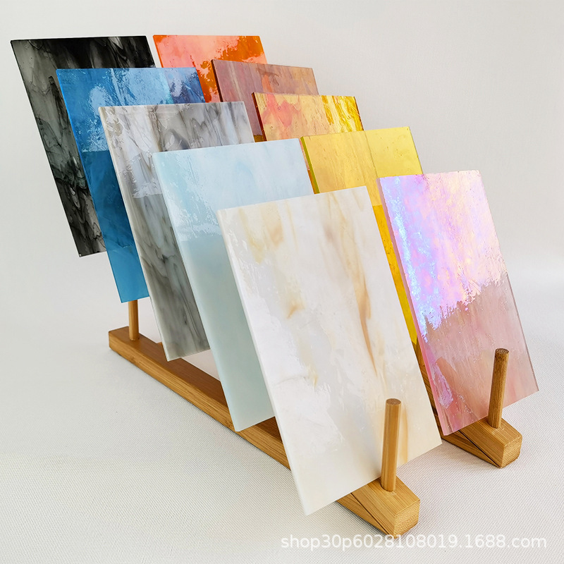 ♔ DIY Colored Glass Large Pieces of Colored Glass Mica Sheets Mural Tiffany Lamp Translucent Glass Decorative Fragments Marseille