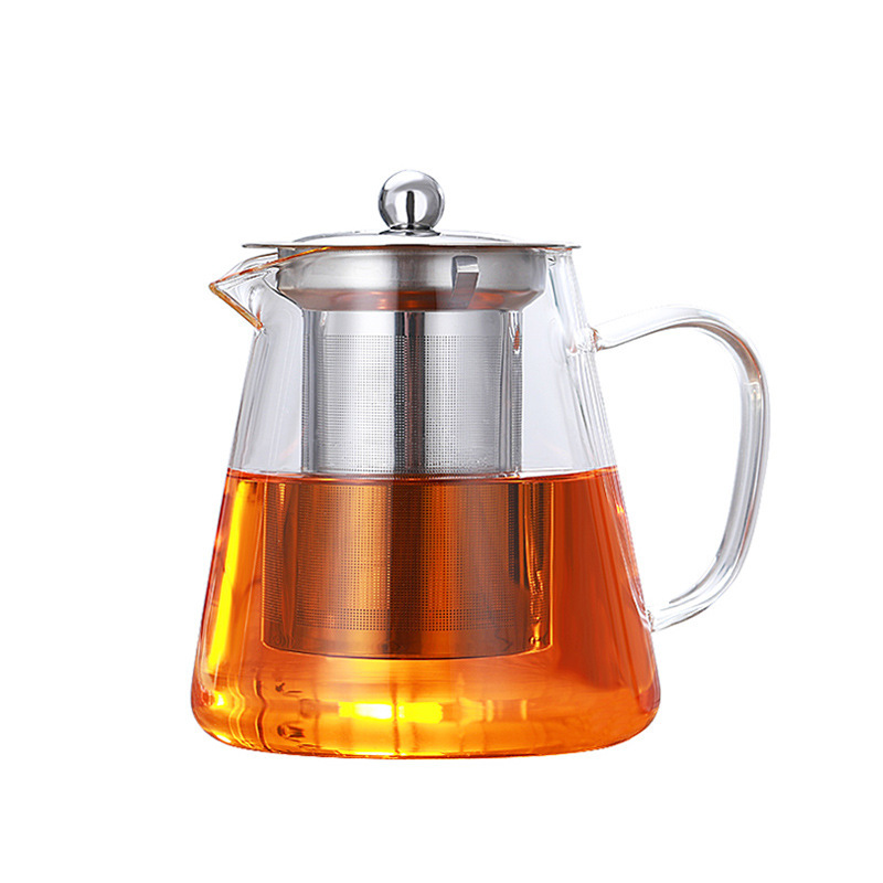 Tetera de vidrio juego de té de filtro de acero inoxidable tetera de vidrio de borosilicato recta olla de fugas de acero de gran capacidad olla Triángulo