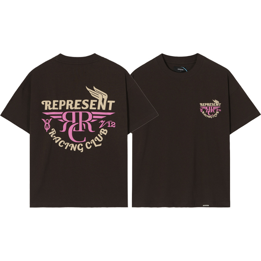 Cross-Border marca de moda REPRESENT limitada oculta tridimensional carta de espuma impresa hombres y mujeres suelta Camiseta de manga corta