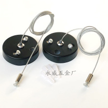 灯具配件圆形吸顶盘黑色三头灯饰底座一分二吊线全套吊灯配件厂家