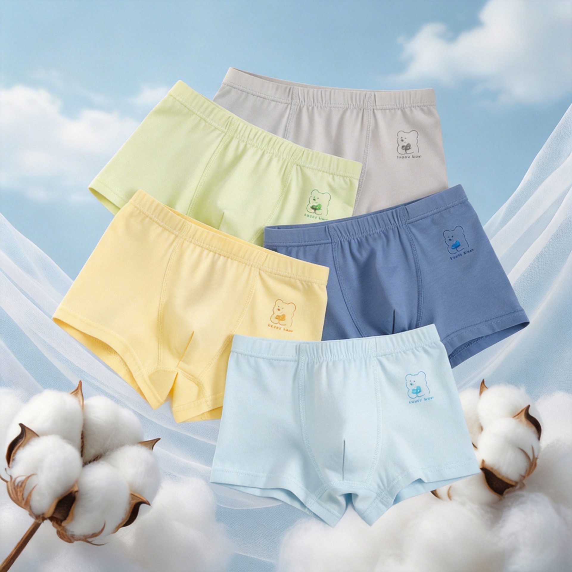 Children's Underwear Pure Cotton Class A Cotton Boys' Boxer Underwear Boys' No Butt Shorts Middle and Big Children's Underwear